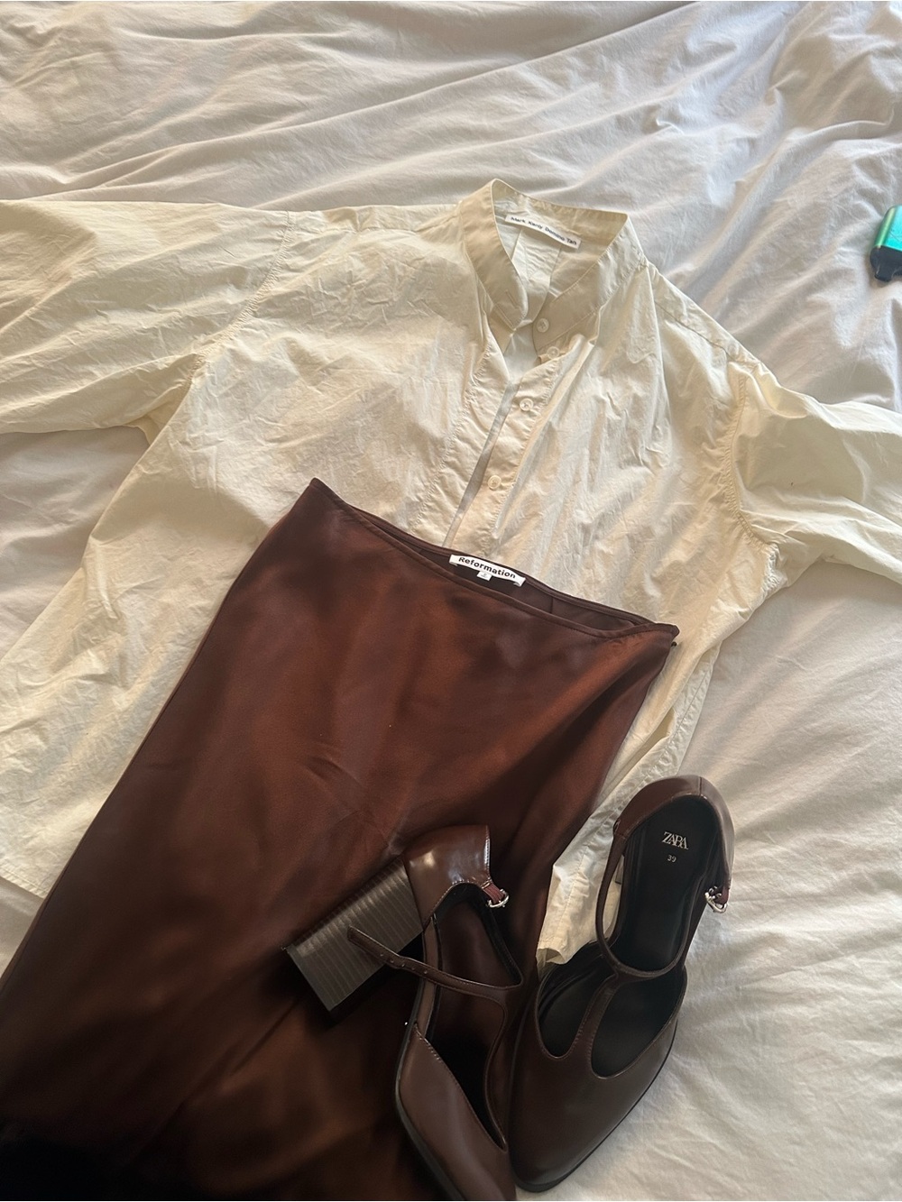 Zara t strap platform heels 39 brown leather